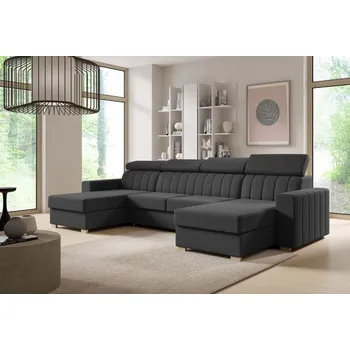 Sedací souprava Eka Rohová sedačka LAO U, 325 cm Barva látky: MONOLITH 97 (Grafitová)