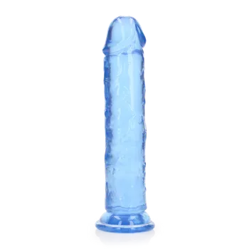 Dildo RealRock Crystal Clear Realistic 8 modré dildo s přísavkou 22 x 4 cm