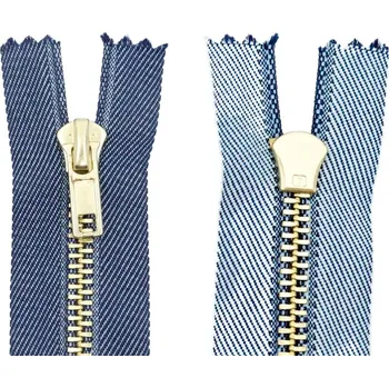 Zip Zdrhovadlo zip mosazný 20cm nedělitelný 6mm sv. modrý melír