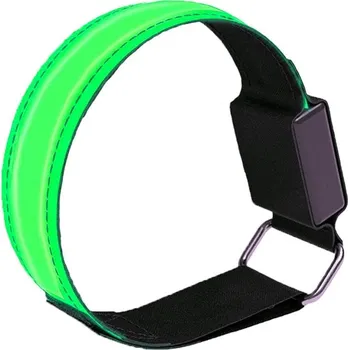 Reflexní bezpečnostní páska s LED osvětlením zelená