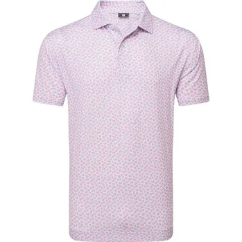 FootJoy Floral Sketch Print Lisle pánské polo, růžovo/modré pánské, M