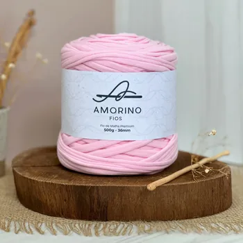 Příze Amorino Fios Textilní špagáty Amorino Fio - Premium 36mm Rosa Bebê