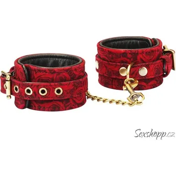 Kožená pouta na nohy Red Rosy