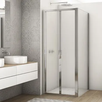 Ronal DIVERA D22K+D22F1 sprchový kout čtvercový 90x90 cm Profil: Černá, Sklo: Bílé linky 88, Rozměr: 90x90 cm