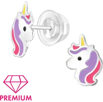 Souprava šperků Atreya Dětské stříbrné puzetové náušnice Unicorn