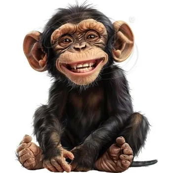 Textilní nažehlovací páska Dante Nažehlovačka Šimpanz - 12 x 16 cm