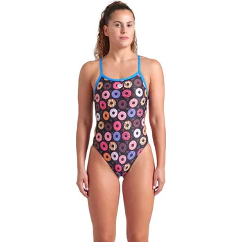 Dámské plavky Dámské plavky arena Performance Funny Prints Collection Donuts Challenge Back Swimsuit velikost D 36