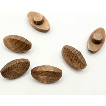 Dřevěný knoflík se spodním přišitím - ovál - hnědá - rozměr 1,9 cm x 1 cm