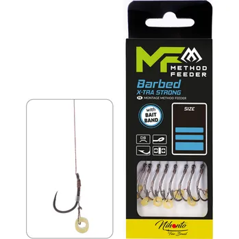 Mikado návazec Method Feeder 10cm s gumičkou, Barbed háček vel.8, pletenka 0.12mm