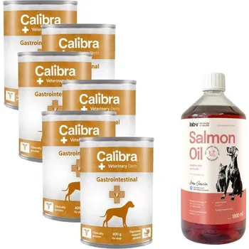 Krmivo pro psa Calibra Veterinary Diets Dog Gastrointestinal 6x400g & LAB V Lososový olej 1000 ml