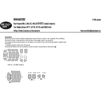 Plastikový model New Ware 1/48 Mask Hurricane Mk.I/IC/IID BASIC (HOBBYB)