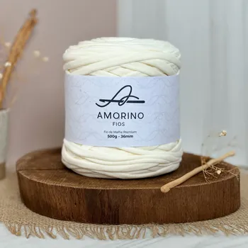 Příze Amorino Fios Textilní špagáty Amorino Fio - Premium 36mm Champagne