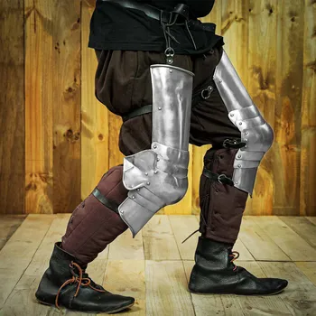 Karnevalový kostým Lord of Battles Plátová ochrana nohou s nákolenicemi „Merek“