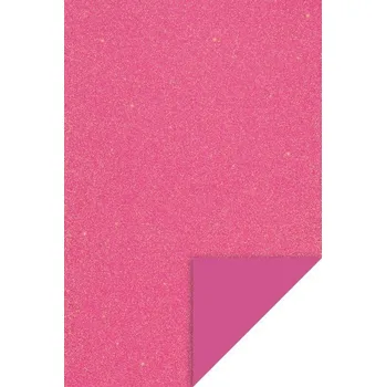 Moosgummi - Pěnová guma s glitry 20x30 cm, 2 mm - růžová