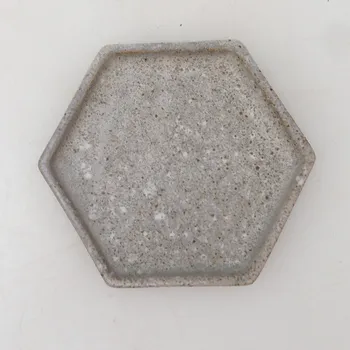 Květináč Bonsai podmiska šestihran D3 - 11 x 9,5 x 1 cm - béžová