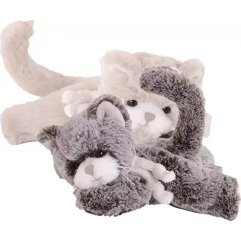 plyšák Plyšová kočka tmavě šedá s šálou BUKOWSKI DESIGN 18 cm (Plyšák kočka BK KITTY)