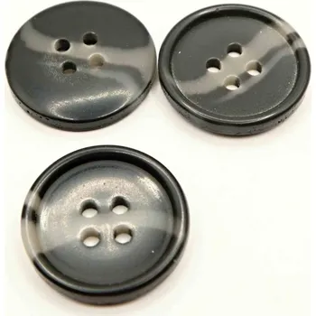 Knoflík Dírkový knoflík - tmavě a světle šedý melír - průměr 2 cm