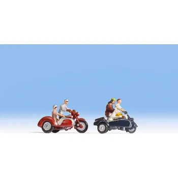 Modelářství Postavičky Na motorce Jawa se sajdou H0 - Noch 15905 (Figurky H0 1:87)