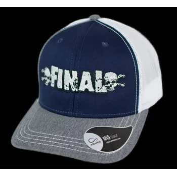 Kšiltovka Kšiltovka FINAL "BIG LOGO" snapback trucker, vyšívaná, šedý melír-modrá-bílá šedo bílá Barva: Šedý melír, modrá, bílá, Velikost: Nastavitelná