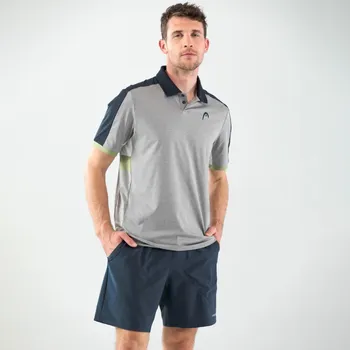Pánské tričko Head PADEL TECH POLO SHIRT MEN Barva: šedo-zelená, Velikost: 3XL