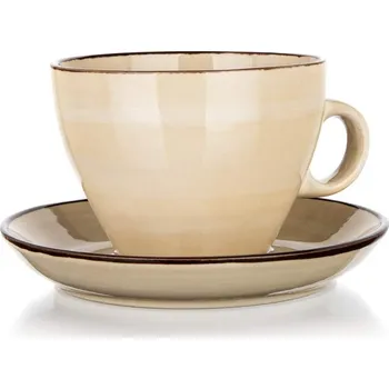 Stolování BANQUET Šálek s podšálkem PALAS 290 ml, krémový (BANQUET Šálek s podšálkem PALAS 290 ml, krémový)