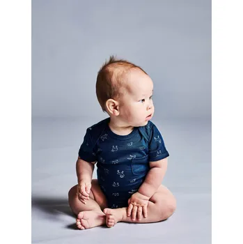 Little Flock of Horrors Dětské merino body ze 100% merino vlny krátký rukáv Gibraltar Animal LFOH Velikost: 80/86