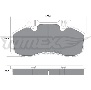 Brzdová destička Sada brzdových destiček, kotoučová brzda TOMEX Brakes TX 12-88