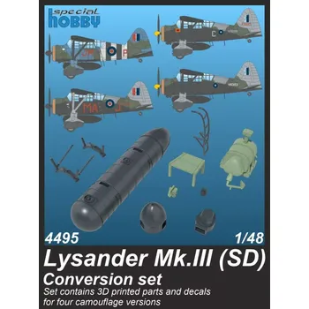 Plastikový model CMK 1/48 Lysander Mk.III (SD) Conversion Set w/ decals
