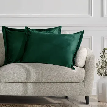 Povlak na polštářek Povlaky na polštáře AmeliaHome Velvet Side Si tmavě zelené, velikost 50x70