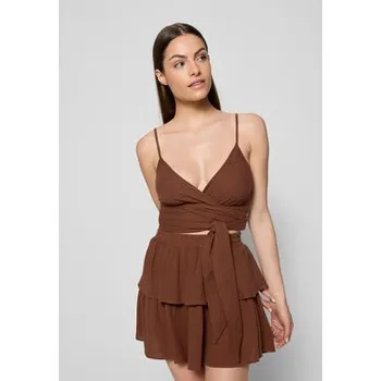 Dámské kraťasy BIZUU Šortky z materiálu OSTER Hnědá Standard Fit 36