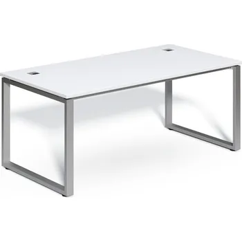 Psací stůl Stůl SimpleOffice 180 x 90 cm, bílá / stříbrná
