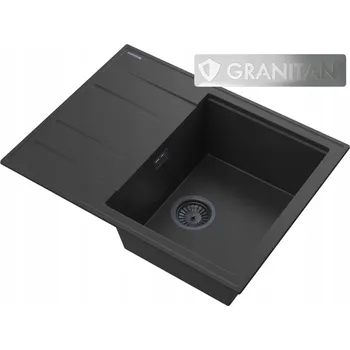 Granitový dřez Jednokomorový granitový dřez Granitan LUGO, černý