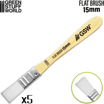 Umělecký štětec Flat Synthetic Brush (Pack x5) - (Green Stuff World)