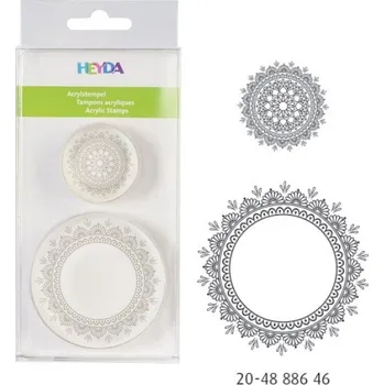 Dětské razítko Heyda Razítko akryl kulaté - ornament 3, 2ks, velikost 4 a 7cm