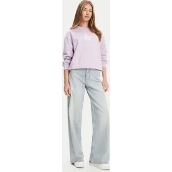 Pánské oblečení Calvin Klein Jeans Mikina Monologo LV047B234G Fialová Relaxed Fit L