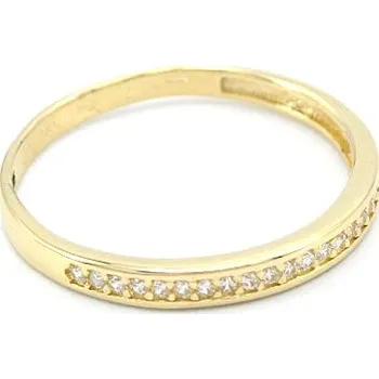 Prsten Zlatý prsten s pruhem zirkonů 1,40g