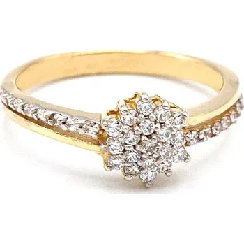 Prsten Zlatý zásnubní prsten kytka ze zirkonů 1,90g