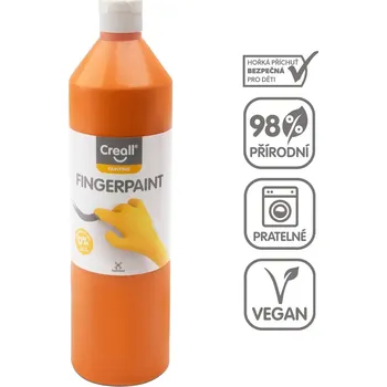 Speciální výtvarná barva Creall - barva prstová, 750 ml oranžová