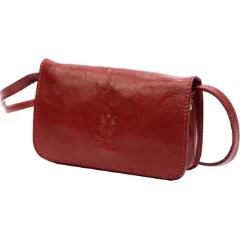 Kabelka Pevná malá kožená crossbody kabelka Florence 107 červená