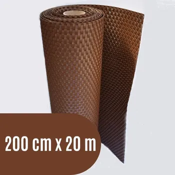 Příslušenství pro plot Progresja Zástěna na balkon ratanová, výška 200 cm - balení 20 m, barva tmavě hnědá RD01