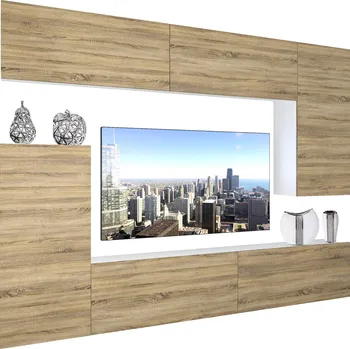 Obývací stěna Obývací stěna Belini Premium Full Version dub sonoma + LED osvětlení Nexum 129 NEX 8/0/W/DS/0/0/PP