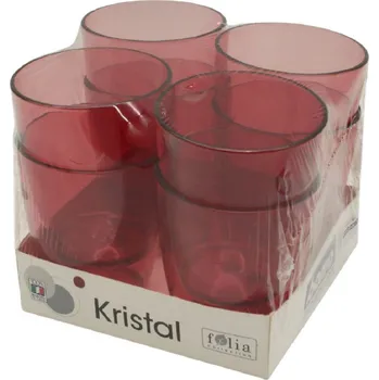 Sklenice BAMA Sklenice KRISTAL sada 8ks, růžová