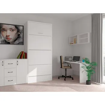 Postel Nabytekmorava Sklápěcí postel VS 21054, 200 x 90cm barva lamina: bílá / bílé dveře