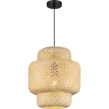 Lustr na lanku HESTIA 1xE27/60W/230V pr. 30 cm bambus