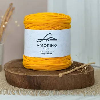Příze Amorino Fios Textilní špagáty Amorino Fio - Premium 36mm Amarelo Ouro