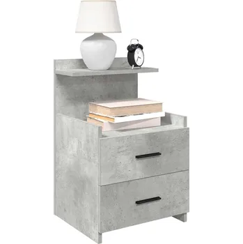Noční stolek vidaXL Noční stolky 2 ks se 2 zásuvkami betonově šedé 40 x 36,5 x 62 cm