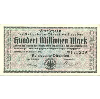 DRESDEN. 100 Millionen Mark 1921.