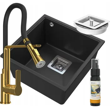 Granitový dřez Jednokomorový granitový dřez Granitan NAPO, černý