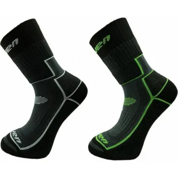 Dámské ponožky Ponožky dětské HAVEN TREKKING černo/zelené černo/šedé 2 páry Velikost: 31-33