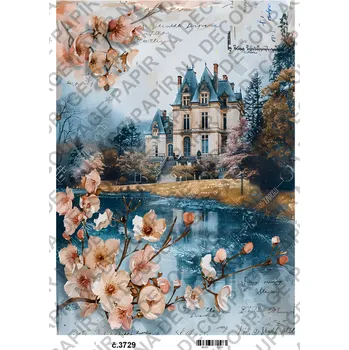 Umělecký papír Rýžový a soft papír na decoupage - Krajina vintage - KB03729 Materiál: Soft, Rozměr: A4